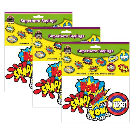 Teacher Created Resources Superhero Sayings Accents, 30 Pieces, PK3 TCR5835